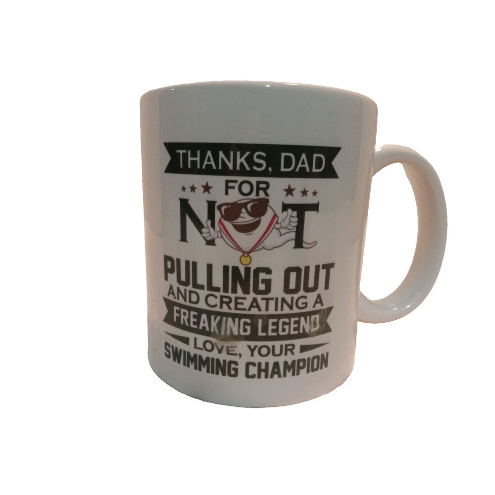 Vintage Mug Cup Novelty Dad Father Funny  Cactus Coating Black White 11oz